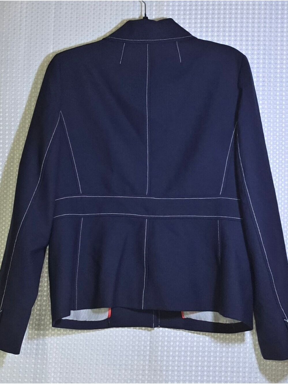 J.Crew Contrast Stitch Tailored Utility Jacket Blazer Navy Blue Medium - Picture 4 of 13